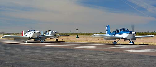 RV6A N113BM, RV-6 N25TS, and RV-8 N555KG, Copperstate Fly-in, October 26, 2013